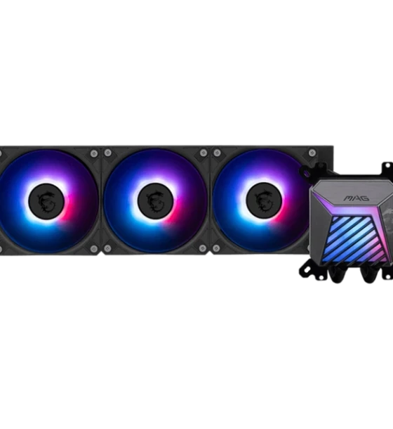 Cooler Procesor MSI MAG CORELIQUID A15 360 AIO NEGRU, marime radiator 360mm, 3 ventilatoare ARGB GEN2, Viteza ventilatoare 500-2050 RPM +/- 10%, Viteza pompa 3400 +/- 10%