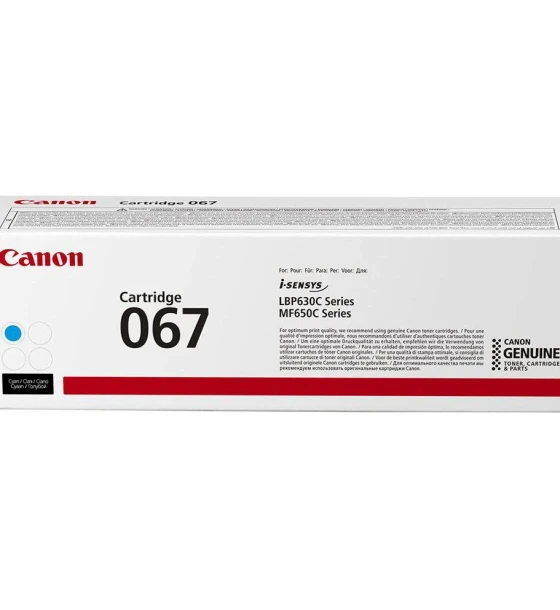Toner Canon CRG067C, Cyan, capacitate 1250 pagini, pentru LBP-631/LBP-631-cw/LBP-633/LBP-633cdw/CRG-067Y / CRG067Y / MF-651/MF- 651cw/MF-655/MF-655cdw/MF-657/MF-657cdw