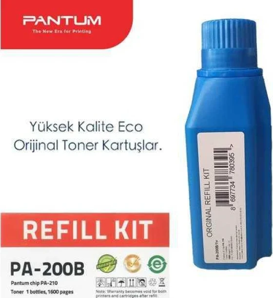 Toner refill kit Pantum PA-200B Black 1.6 k compatibil cu P2500/2500W/M6500NW/6550NW/6600NW