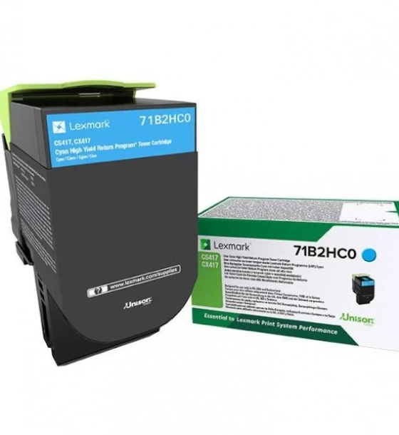 Toner Lexmark 71B2HC0, cyan, return program, 3.5k, CX417DE, CX517DE, CS417DN, CS517DE