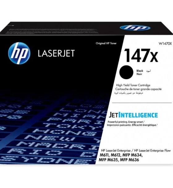Toner HP W1470A, 147A, Culoare Negru, Capacitate 10, 500 pagini incarcare 5%, Compatibilitate HP Laserjet Enterprise M610/M611dn/M612dn, HP Laserjet Enterprise flow MFP M634/M635/M636