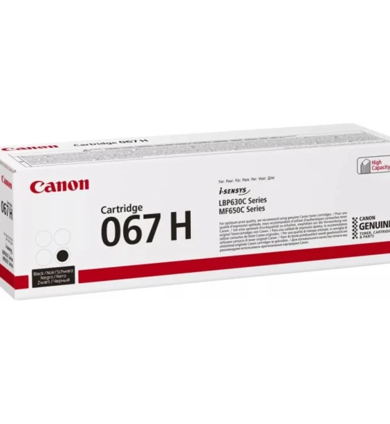 Toner Canon CRG067HBK, black, capacitate 3130 pagini, pentru LBP-631/LBP-631-cw/LBP-633/LBP-633cdw/CRG-067Y / CRG067Y / MF-651/MF- 651cw/MF-655/MF-655cdw/MF-657/MF-657cdw