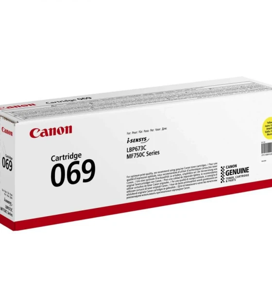 Toner Canon CRG069Y, Galben, capacitate 1900 pagini, pentru i-SENSYS LBP673Cdw, MF754Cdw, MF752Cdw