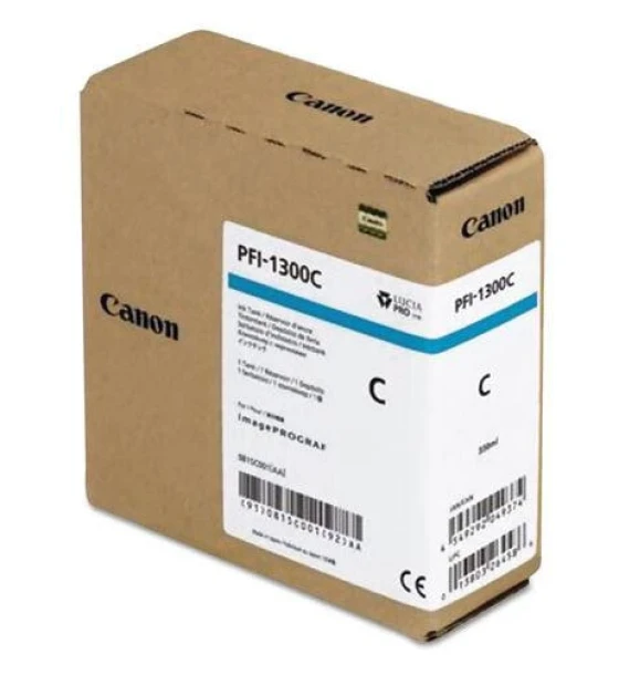 Cartus cerneala Canon PFI-1300C, cyan, capacitate 330ml, pentru Canon imagePROGRAF, PRO-2000, PRO-4000, PRO-4000, PRO-6000S