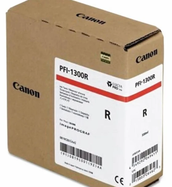 Cartus cerneala Canon PFI-1300R, red, capacitate 330ml, pentru Canon imagePROGRAF, PRO-2000, PRO-4000, PRO-4000, PRO-6000S