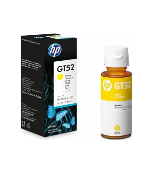 Cartus cerneala Rezerva cerneala HP M0H56AE, GT52, Culoare Yellow, Capacitate 70ml/8k pagini, Compatibilitate HP 5820, 5810, HP 100 SERIES, HP 300 SERIES, HP 500 SERIES, HP 600 SERIES, HP 720 ALL IN ONE