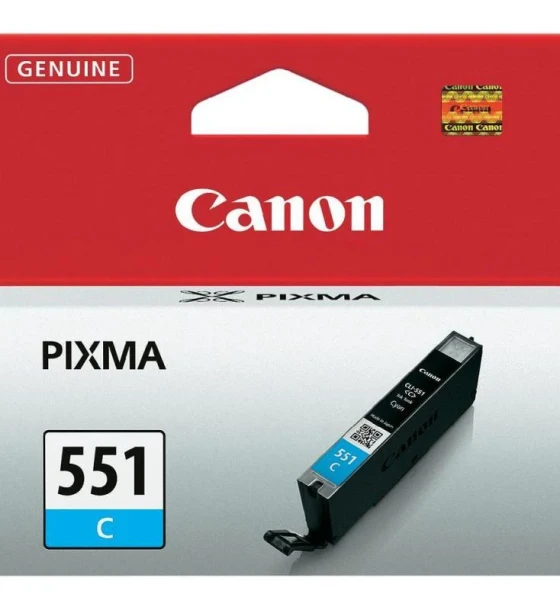 Cartus cerneala Canon CLI-551C, cyan, capacitate 7ml, pentru Canon Pixma IP7250, Pixma IP8750, Pixma IX6850, Pixma MG5450, Pixma MG5550, Pixma MG6350, Pixma MG6450, Pixma MG7150