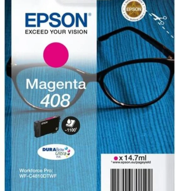 Cartus cerneala Epson Singlepack Magenta 408 DURABrite Ultra Ink, 14.7 ml, WorkForce Pro WF-C4810DTWF, WorkForce Pro WF-C4310DW