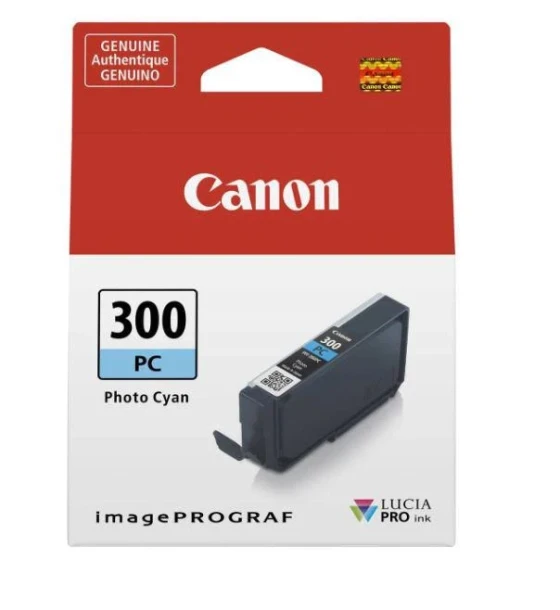 Cartus cerneala Canon PFI300PC, Photo Cyan, capacitate 14.4ml, pentru Canon imagePROGRAF PRO-300