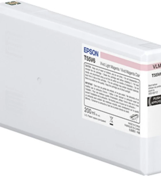 Cartus cerneala EPSON T55W6 Vivid Light magenta inkjet cartridge, Ultrachrome HDR, Capacitate 200ml, Compatibil cu SureColor P5300