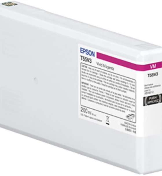 EPSON T55W3 VIVID MAGENTA INK CARTRIDGE, Ultrachrome HDR, Capacitate 200ml, Compatibil cu SureColor P5300