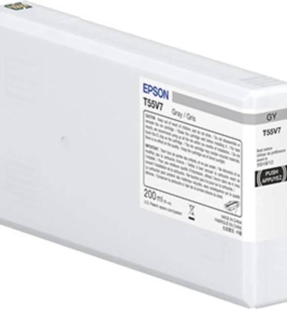 EPSON T55W7 GRAY INK CARTRIDGE, Ultrachrome HDR, Capacitate 200ml, Compatibil cu SureColor P5300