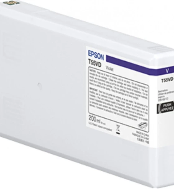 EPSON T55WD VIOLET INK CARTRIDGE, Ultrachrome HDR, Capacitate 200ml, Compatibil cu SureColor P5300