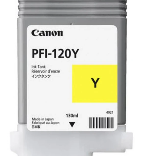 Cartus cerneala Canon PFI-120Y, yellow, capacitate 130ml, pentru Canon TM 200/205/300