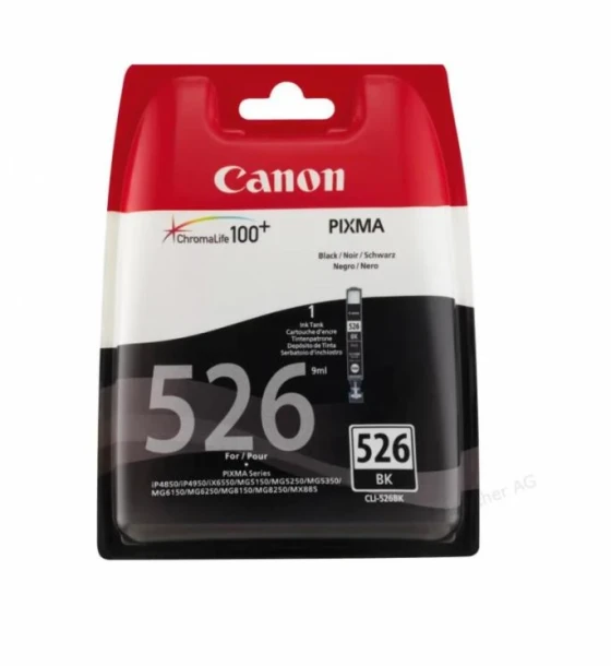 Cartus cerneala Canon CLI-526BK, black, pentru Canon Pixma IP4850, Pixma IP4950, Pixma IX6550, Pixma MG5150, Pixma MG5250, Pixma MG5350, Pixma MG6150, Pixma MG6250, Pixma MG8150