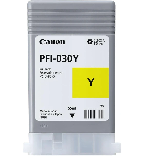 Cartus cerneala Canon PFI-030Y, yellow, capacitate 55ml, pentru Canon imagePROGRAF TA-20, imagePROGRAF TA-30