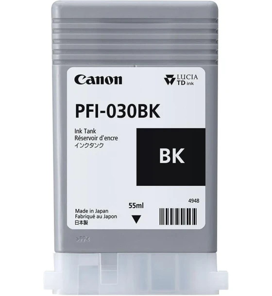 Cartus cerneala Canon PFI-030BK, Black, capacitate 55ml, pentru Canon imagePROGRAF TA-20, imagePROGRAF TA-30