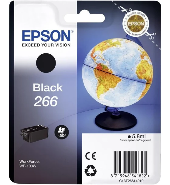 Cartus cerneala Epson 266 black, singlepack, pentru WorkForce WF-100W