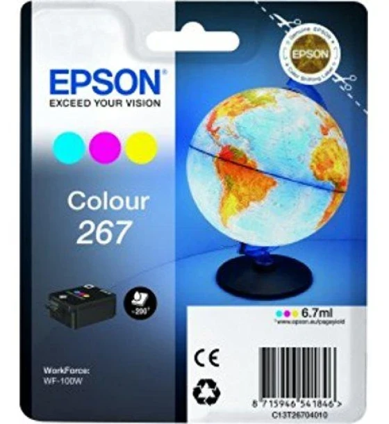 Cartus cerneala Epson 267 color, singlepack, pentru WorkForce WF-100W