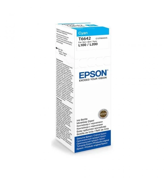 Cartus cerneala Epson T6642, cyan, capacitate 70ml, pentru echipamente CISS L100/L110/L200/L210/L300/L355/L550