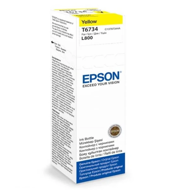 Cartus cerneala Epson T6734, yellow, capacitate 70ml, pentru Epson L800