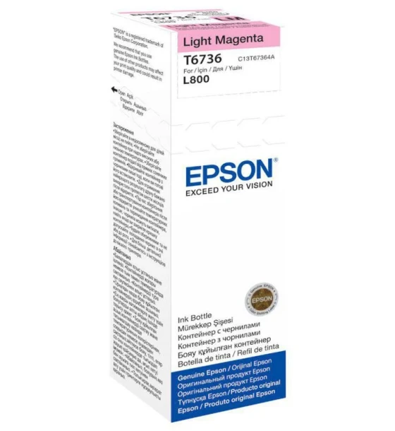 Cartus cerneala Epson T6736, light magenta, capacitate 70ml, pentru Epson L800