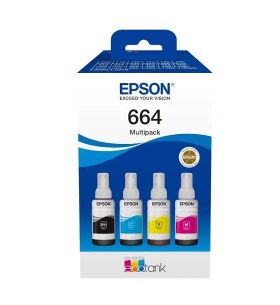 Cartus cerneala Epson T6646 BK+CMY, multipack, pentru Epson L200 Epson L355 Epson L110 Epson L210 Epson L300 Epson L550