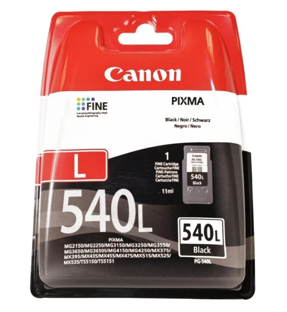 Cartus cerneala Canon PG-540 L, black, capacitate 11ml, pentru Canon Pixma MG2150, Pixma MG2250, Pixma MG3150, Pixma MG3250, Pixma MG3550, Pixma MG4150, Pixma MG4250, Pixma MX375