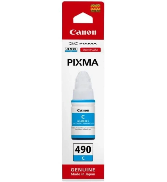 Cartus cerneala Canon GI-490 C, cyan, capacitate 70ml, pentru echipamente CISS G1400/G2400/G3400/G4400/G1411/G2411/G3411/G4411