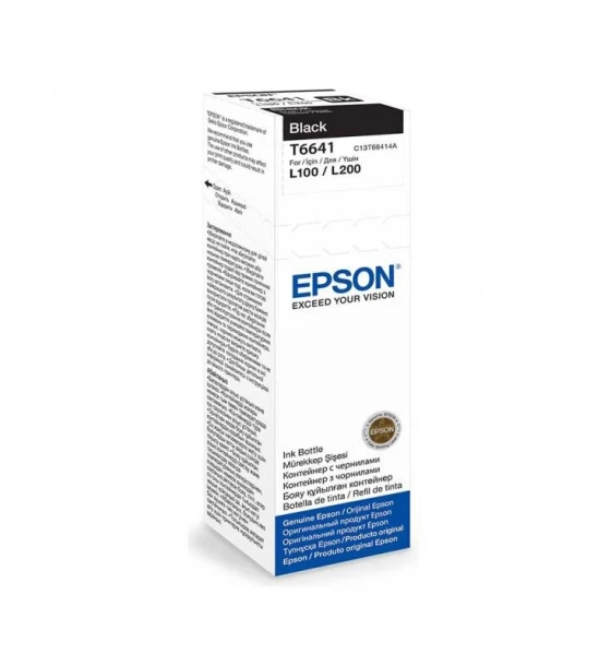 Cartus cerneala Epson T6641, black, capacitate 70ml, pentru echipamente CISS L100/L110/L200/L210/L300/L355/L550
