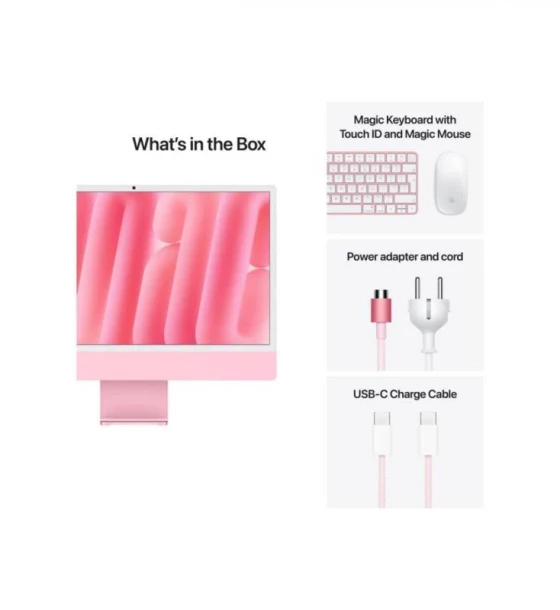 All in One PC Apple iMAC 24 inch Retina 4.5k/ Apple M4 CPU 10-core, GPU 10-core, Neural Engine16-core /24GB/1TB - Pink - INT KB 2024 Cto from MD2U4RO/A