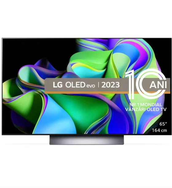 Televizor LG OLED evo 65C31, 164 cm, Smart, 4K Ultra HD, 100 Hz, Clasa F Model 2023