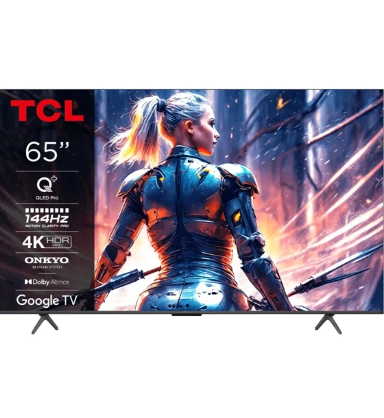 Televizor TCL QLED 65T8B, 164 cm, Smart Google TV, 4K Ultra HD, 100Hz, Clasa F Model 2024