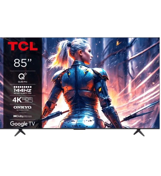 Televizor TCL QLED 85T8B, 214 cm, Smart Google TV, 4K Ultra HD, 100Hz, Clasa F Model 2024