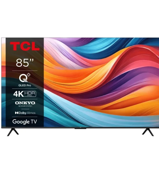 Televizor TCL QLED 85T7B, 214 cm, Smart Google TV, 4K Ultra HD, Clasa F