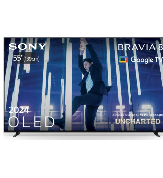 Televizor Sony BRAVIA 8 LED 55XR80, 139 cm, Smart Google TV, 4K Ultra HD, 100 Hz, Clasa F Model 2024