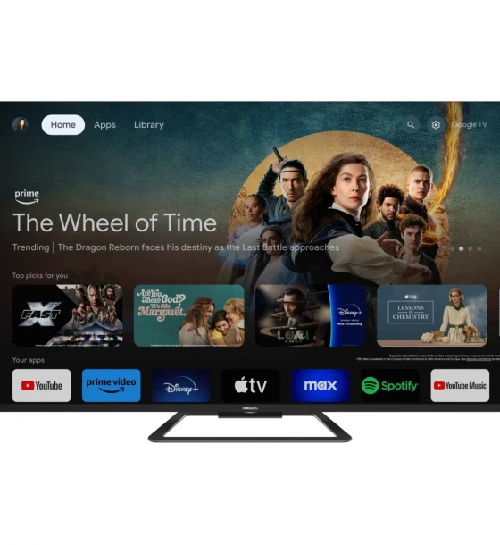 QLED TV HORIZON 4K-GTV 55HQ8590U/D, 55 inch QLED, 4K Ultra HD 2160p, Dolby Vision HDR/HDR10/HLG, Digital TV-Tuner DVB- S2/T2/C, CME 800Hz, Googlecast + Google Assistant + BT