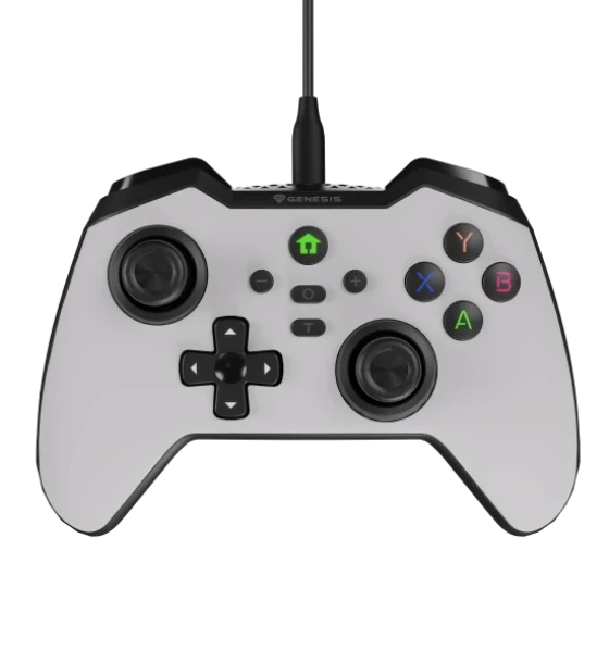 Accesoriu gaming Controller cu fir Genesis Mangan 300, tip Analog/Digital, interfata USB, numar butoane 19, lungime cablu 200 cm, compatibilitate PC, ROG Ally, Nintendo Switch, Steam Deck, alb