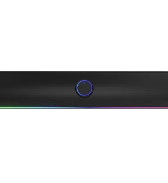 Sistem audio Soundbar GENESIS HELIUM 312BT 2.0, putere 10W, lungime cablu 150cm, frecventa raspuns 100 - 20000 Hz, iluminare multicolor, interfata USB-A, negru