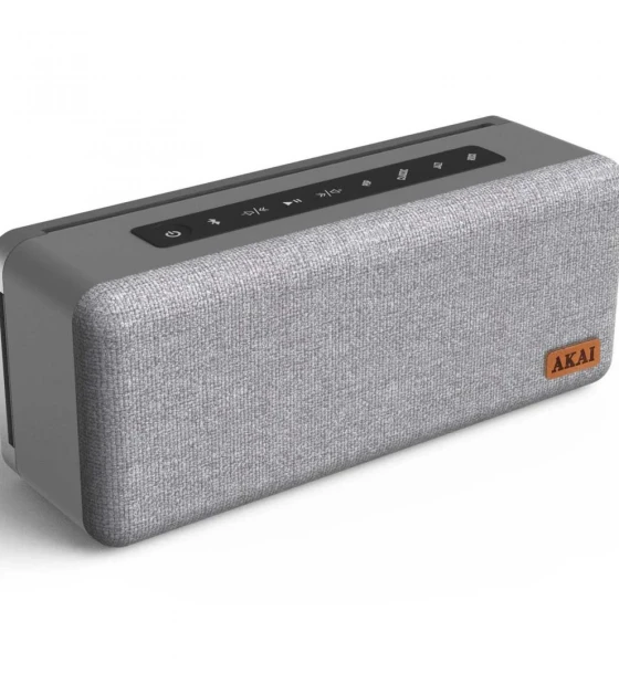 Sistem audio Boxa activa Akai Retro, bluetooth, putere totala 10 W, frecventa 15Hz 15Kh, acumulator 2000 mAh, autonomie 10 Ore, IPX4 rezistent la apa