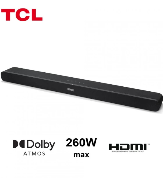 Sistem audio Soundbar TCL TS8111, 260w, 2.1 canale, Difuzor central + subwoofer, Negru