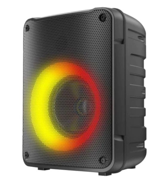 Sistem audio Boxa portabila Akai ABTS V10, Bluetooth 5.0, putere 10W, baterie Li-ion 3000 mAh, slot USB/microSD, cu ecran led, cu led-uri RGB, neagra