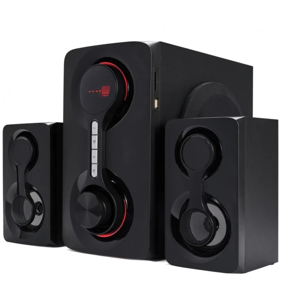 Boxe Serioux 2.1 SoundRise 2160W, putere totala 60W RMS, tip 2.1, sateliti 2 x 15W, subwoofer 30W, Conectivitate Bluetooth, USB, AUX, SD, Radio FM, negre, SRXS-2160W