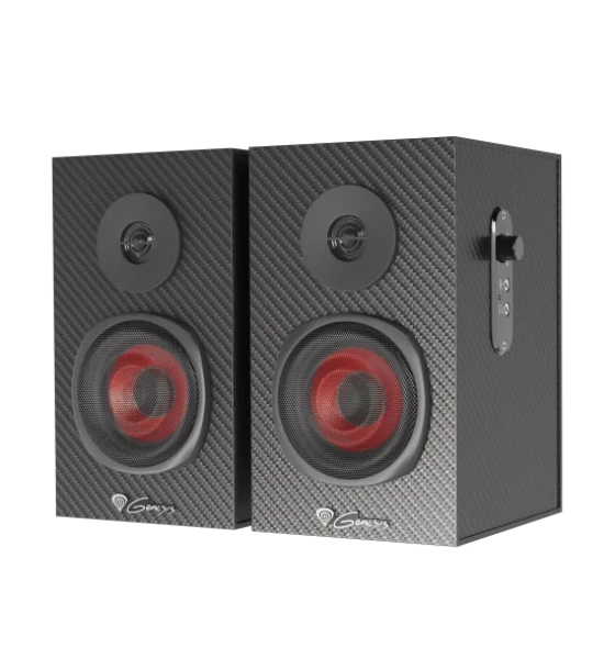 Sistem audio Genesis HELIUM 200 2.0, interfata mini jack 3.5 mm, putere maxima RMS 20 W, diametru difuzoare 76, 2 mm, negru