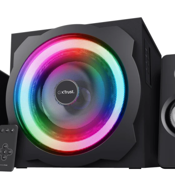 Sistem audio Sistem 2.1Trust GXT629 Tytan cu fir, USB 2.1, putere maxima RMS 120W, frecventa raspuns 20 Hz - 20.000 Hz, negru