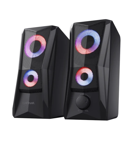 Boxe Trust GXT 606 Javv, iluminare RGB LED, putere maxima 12W, frecventa de raspuns 160 Hz - 20.000 Hz, audio input 3.5mm, negru