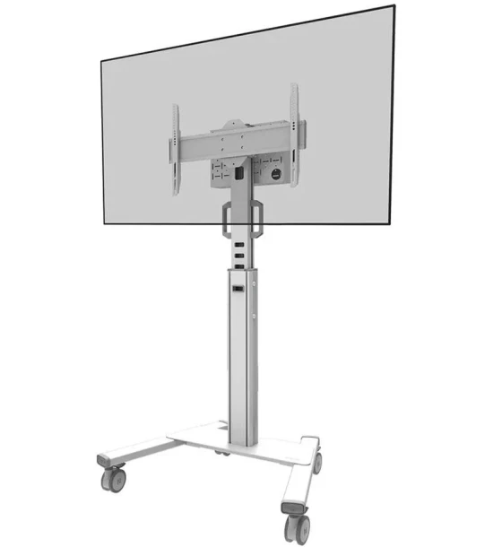 Suport TV Stand podea mobil Neomounts 37 inch-75 inch, VESA 100x100 600x400, 70kg, fix, inaltime reglabila, alb