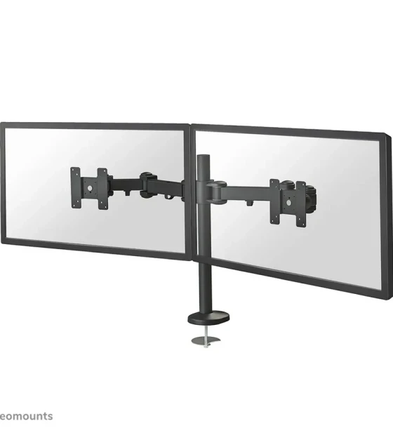 Suport TV Neomounts by Newstar full motion dual desk mount grommet for two 10- 27 inch monitor screens, height adjustable - Black General Min. screen size 10 inch Max. screen size 27 inch Min. weight