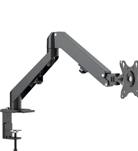 Suport TV Brat de birou pentru monitor Neomounts, poate sustine un monitor cu diagonala display 17-27 inch, suporta pana la 7kg, full motion, +90, -45 inclinatie, +90, -90 swivel, +180, -180 rotatie