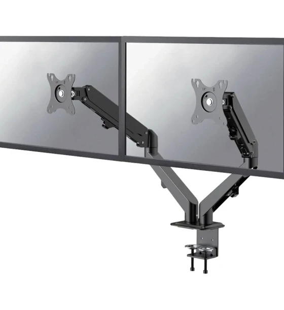 Suport TV Brat de birou pentru monitor Neomounts, poate sustine 2 monitoare cu diagonala display 17-27 inch, suporta pana la 7kg per monitor, full motion, +90, -45 inclinatie, +90, -90 swivel, +180
